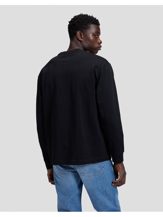 Lee Lee Longsleeve WORKWEAR LS BOXY HEAVY T Czarny Relaxed Fit