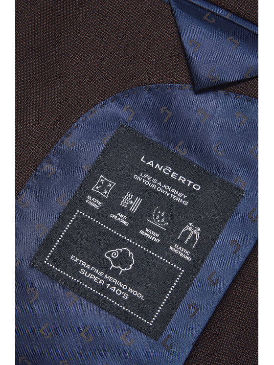 Lancerto Lancerto Garnitur Flengi GA073125000025 Brązowy Slim Fit
