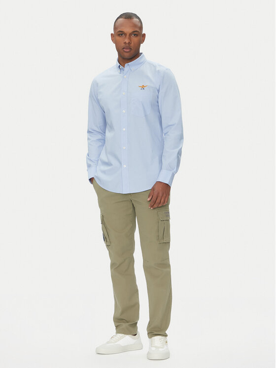 Aeronautica Militare Aeronautica Militare Marškiniai 251CA1277CT3532 Mėlyna Regular Fit