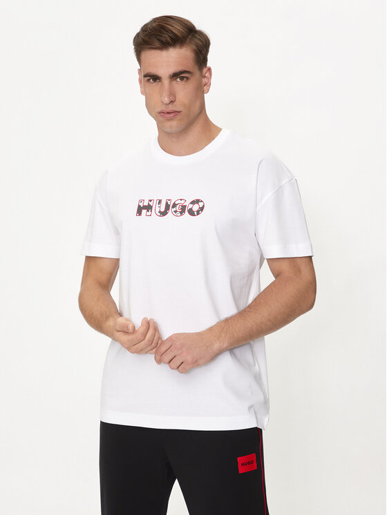 Hugo Majica Camo Logo 50514969 Bež Regular Fit