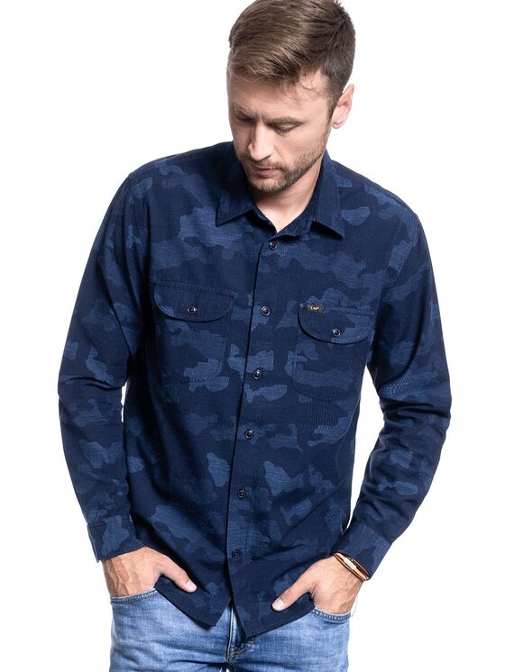 Lee Lee Camicia WORKER SHIRT Blu Regular Fit