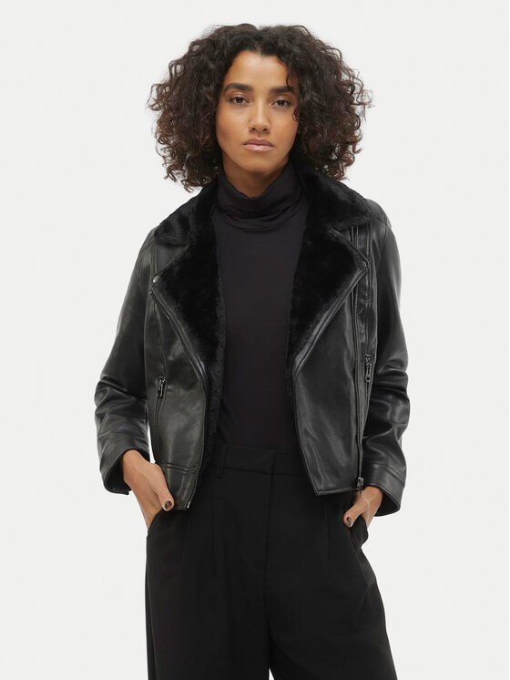 Vero Moda Vero Moda Яке от имитация на кожа Hailey 10250405 Черен Regular Fit