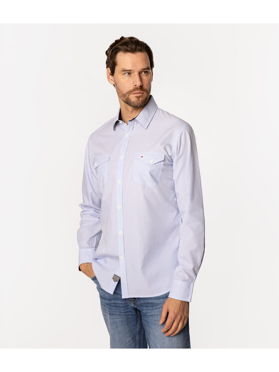 Lee Cooper Lee Cooper Koszula MALT KL21 Niebieski Slim Fit