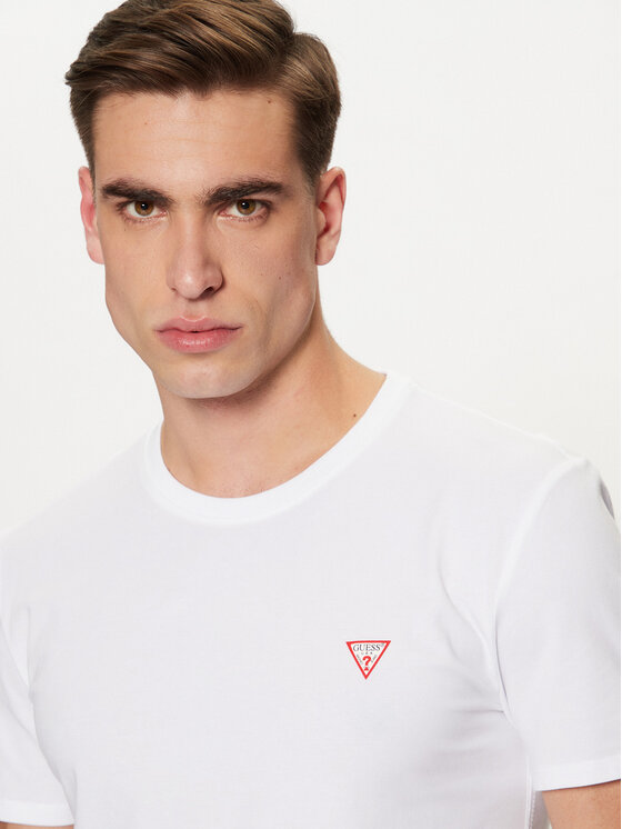 Guess Guess Tričko M2YI24 J1314 Biela Slim Fit