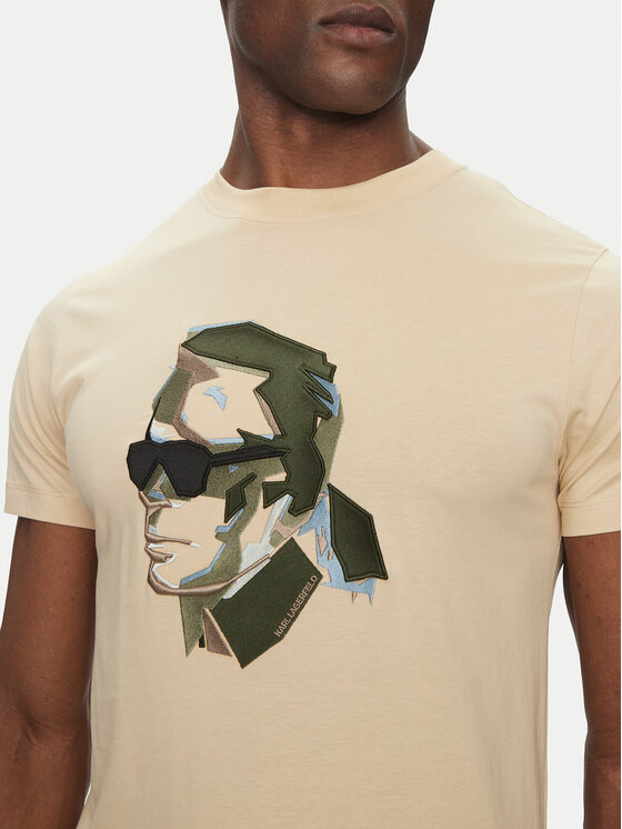 KARL LAGERFELD KARL LAGERFELD T-Shirt 755067 552241 Beżowy Regular Fit