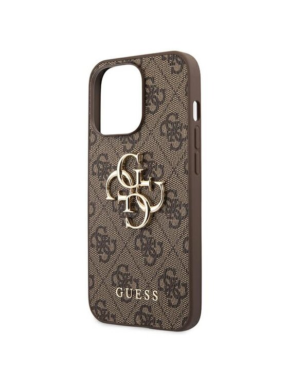 Guess Guess Etui na telefon 4G Big Metal Logo Brązowy