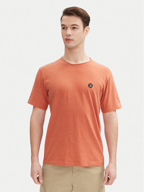 INDICODE INDICODE T-Shirt Carlsin 41-121 Oranžová Regular Fit