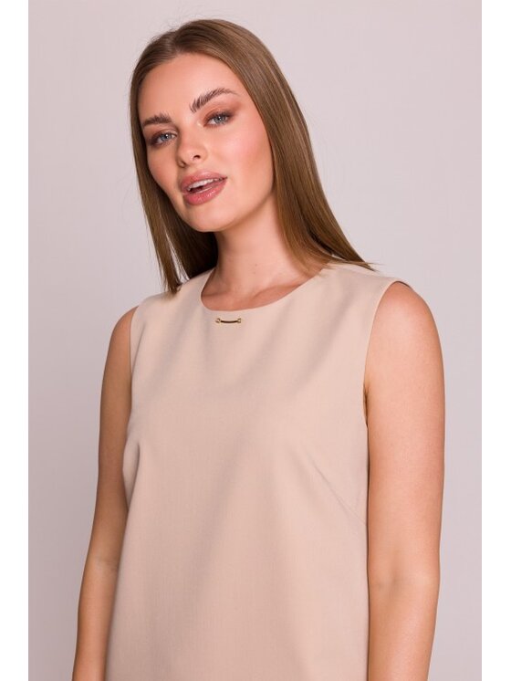 Stylove Stylove Sukienka codzienna S408 Beżowy A-Line Fit