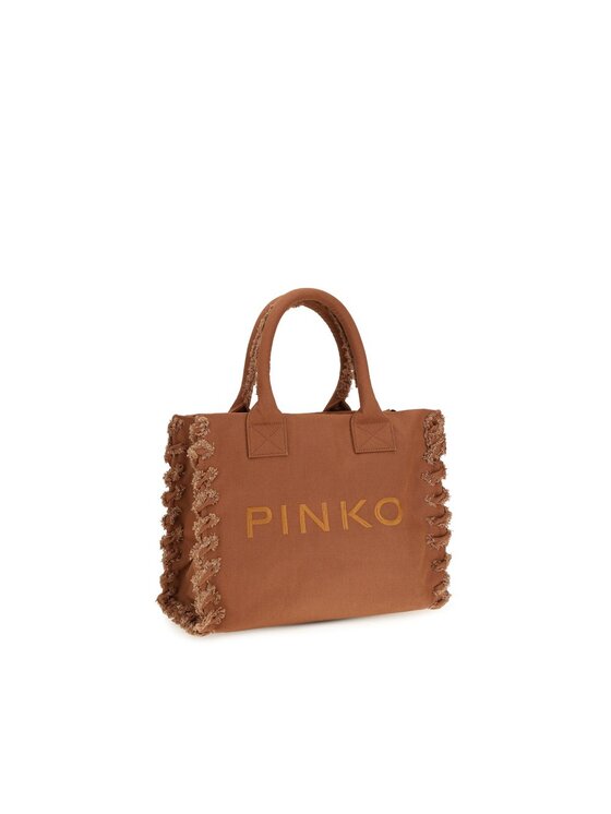 PINKO PINKO Torebka Brown Cotton Shoulder Brązowy