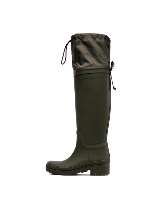Tommy Hilfiger Tommy Hilfiger Gummistiefel Overknee Rainboot FW0FW06778 Khakifarben