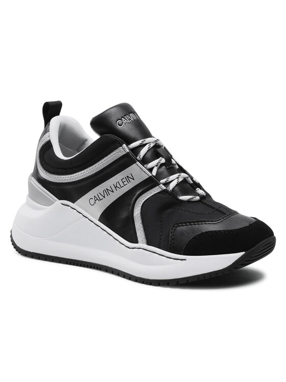 Calvin Klein Jeans Sneakers Runner Sneaker Laceup Ny-Lth YW0YW00166 Noir •  Modivo.fr