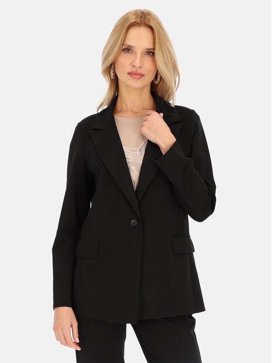 Perso Perso Marynarka VEE242404F Czarny Regular Fit