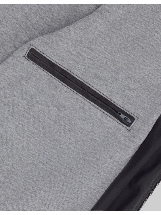 Borgio Borgio Kurtka skórzana incudine Szary Slim Fit