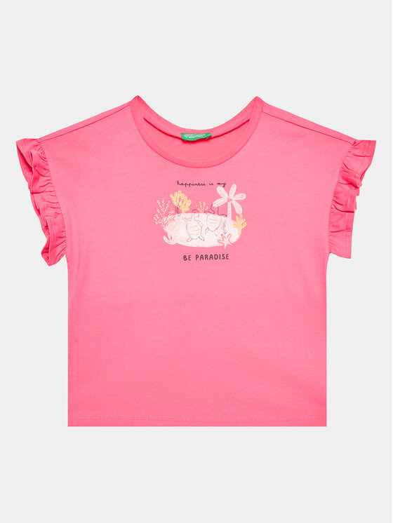 United Colors Of Benetton Tricou 3096G1093 Roz Regular Fit