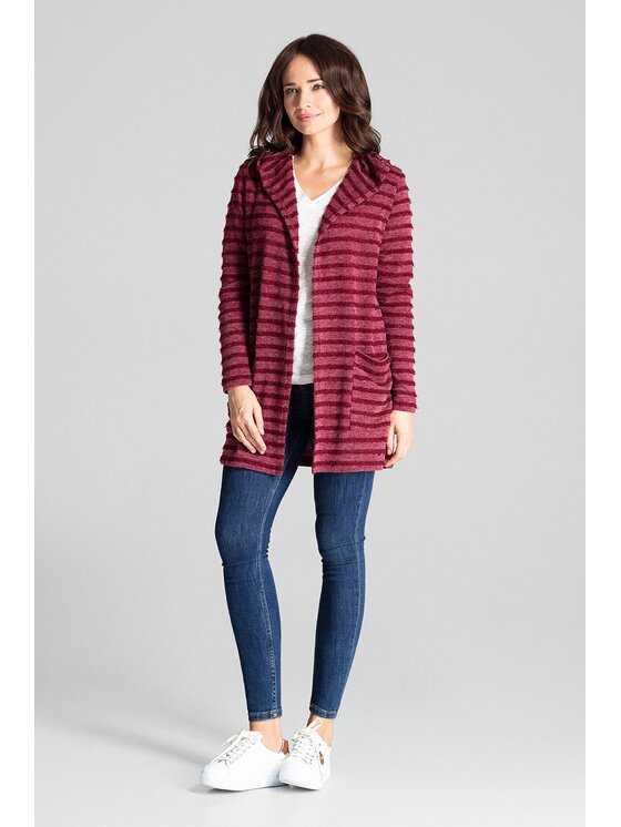 Lenitif Lenitif Sweter L070 Bordowy Regular Fit