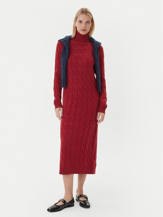Tommy Hilfiger Tommy Hilfiger Trikotažinė suknelė WW0WW46429 Raudona Slim Fit