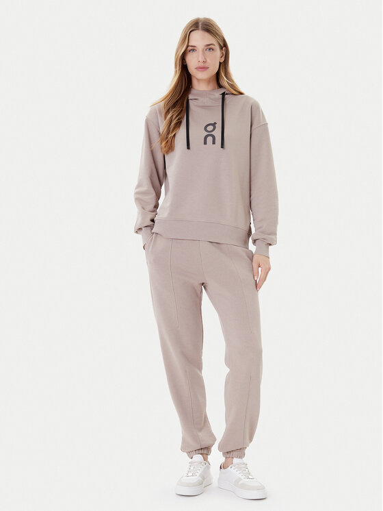 On On Majica dugih rukava Club Hoodie 1WE1004 Bež Relaxed Fit