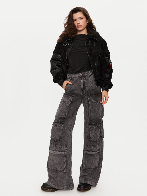 Alpha Industries Alpha Industries Spodnie cargo 148022 Szary Regular Fit