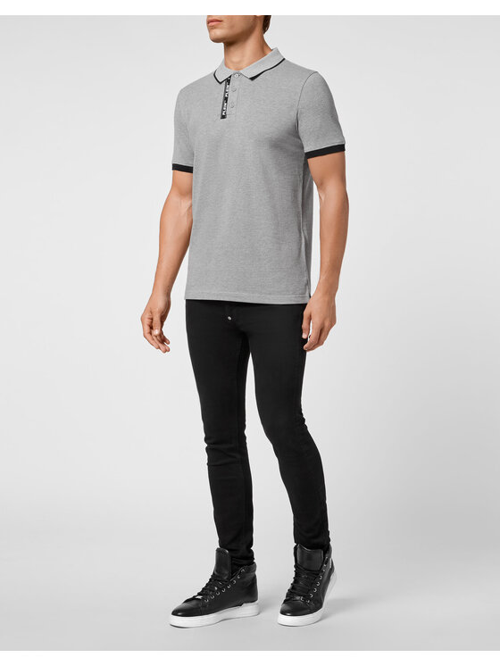 PHILIPP PLEIN PHILIPP PLEIN Polo 7481 Beżowy Slim Fit