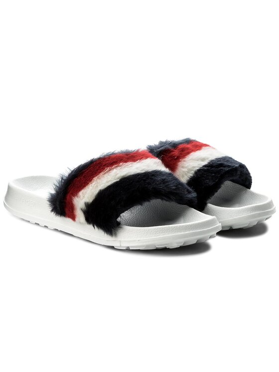 fluffy tommy hilfiger sliders
