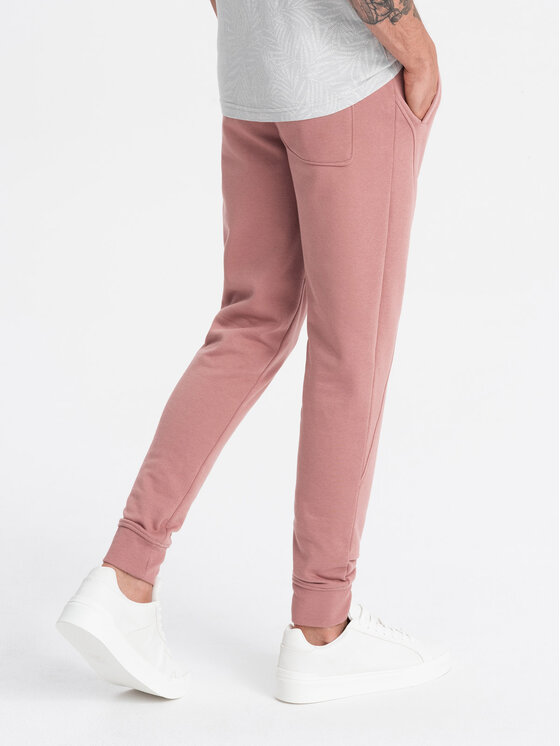 Ombre Ombre Joggers kalhoty OM-PABS-0174 Růžová Regular Fit