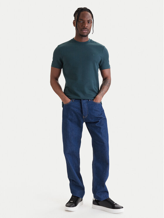 Calvin Klein Jeans Calvin Klein Jeans Tricou Micro Waffle LV04RF206G Verde Slim Fit