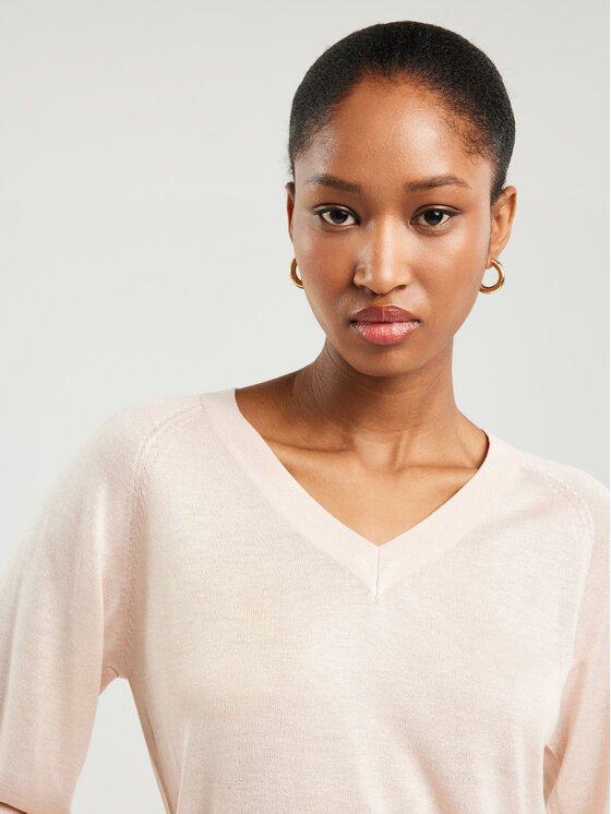 BIG STAR BIG STAR Sweter SIMONA Beżowy Basic Fit