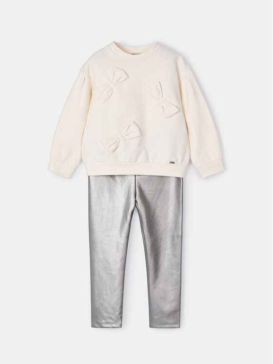 Mayoral Mayoral Комплект суитшърт и клин 4707 Бежов Regular Fit