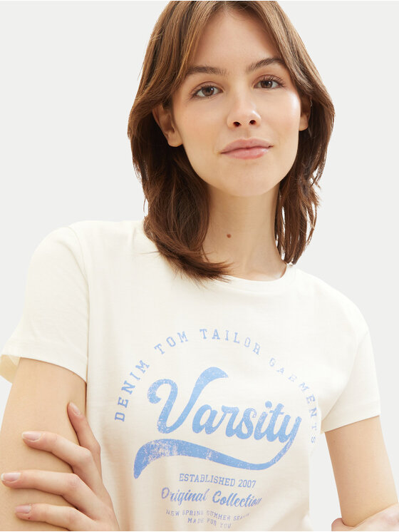 Tom Tailor Denim Tom Tailor Denim T-Shirt 1040185 Λευκό Regular Fit