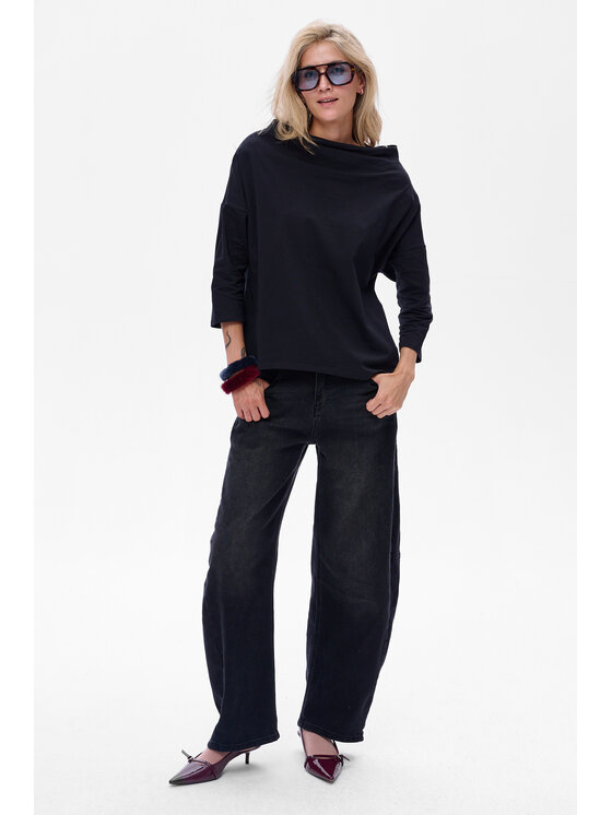 blue shadow blue shadow Bluzka Skayly Czarny Regular Fit