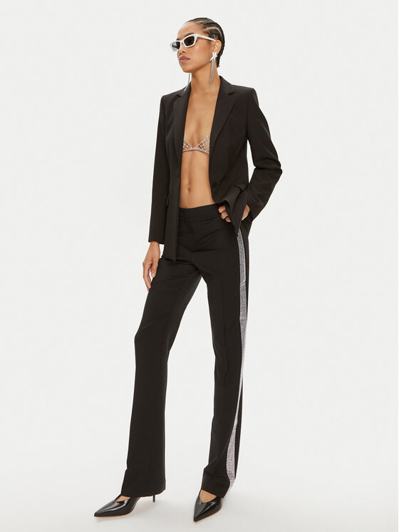 PINKO Pinko Hlače Perle 102837 A1JT Crna Regular Fit