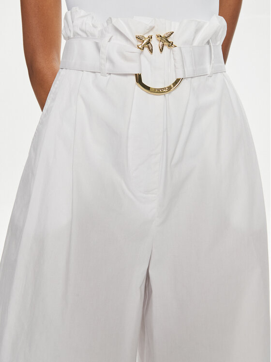 PINKO Pinko Παντελόνα Poseidone 103006 A1N3 Λευκό Relaxed Fit