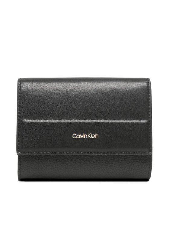 Calvin Klein Голям дамски портфейл Daily Dressed Trifold Wallet Md K60K610484 Черен