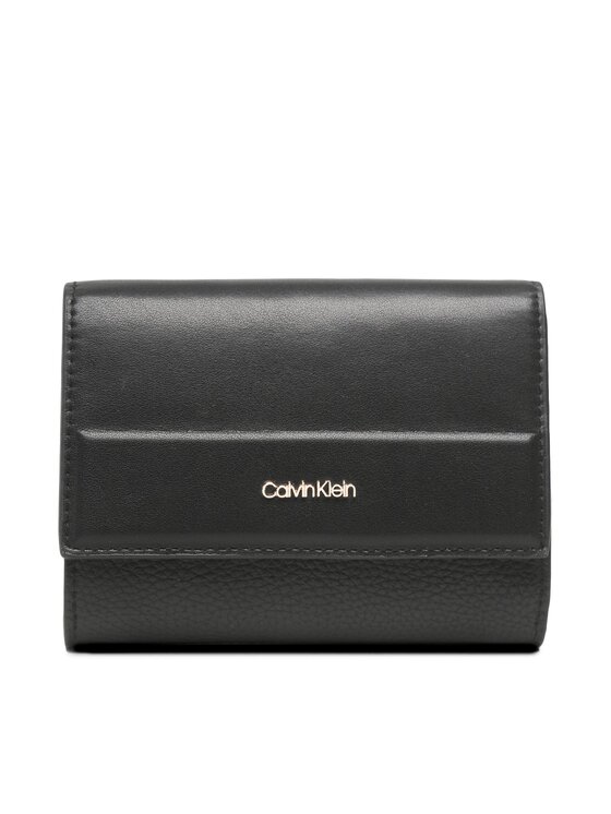 Portofel Mare de Damă Calvin Klein Daily Dressed Trifold Wallet Md K60K610484 Negru