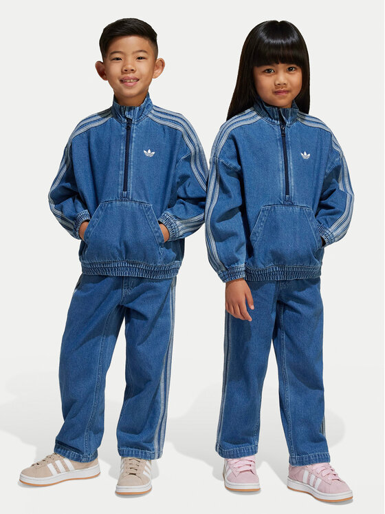 adidas adidas Trenirka Denim JC7871 Modra Loose Fit