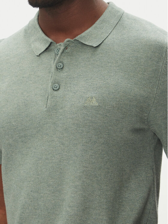 Lindbergh Lindbergh Тениска с яка и копчета 30-800159 Зелен Slim Fit