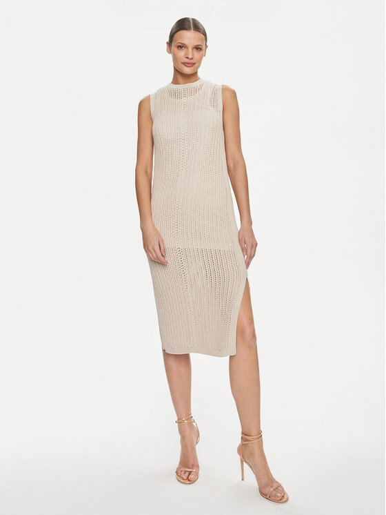 Marella Marella Kootud kleit Lisetta 2413621015 Beež Regular Fit