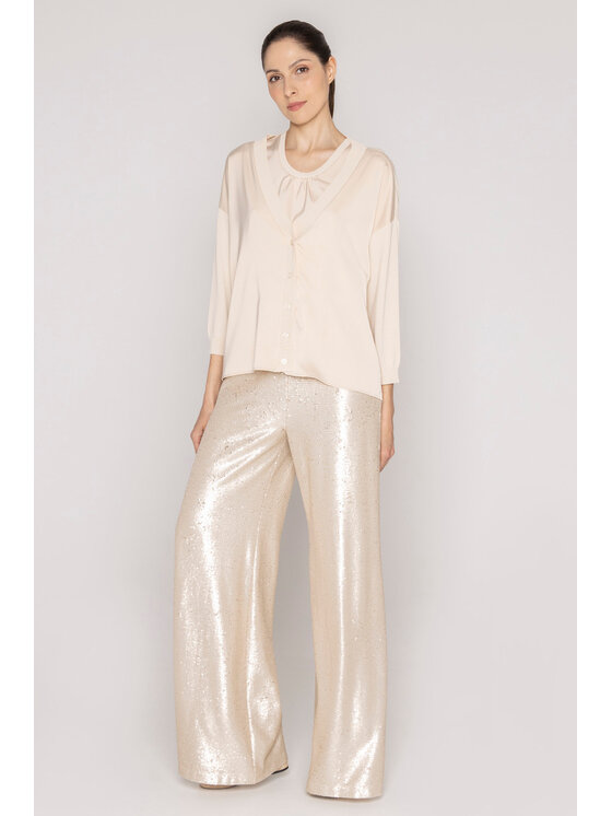 Deni Cler Milano Deni Cler Milano Kardigan T-DC-U405-D2-20-13-1 Beżowy Oversize