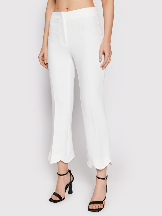 Babylon Babylon Bavlnené nohavice P_MF0602 Biela Regular Fit