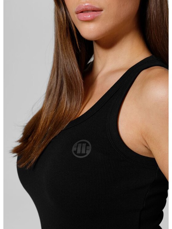 PITBULL PITBULL Tank top Tank Top damski Rib Layla S Czarny Regular Fit