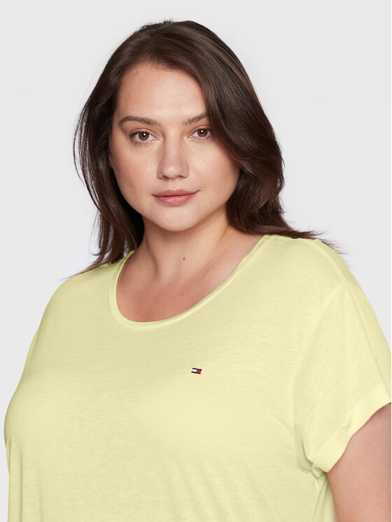 T-shirt Crv Rlx Linen WW0WW35382 Giallo Oversize