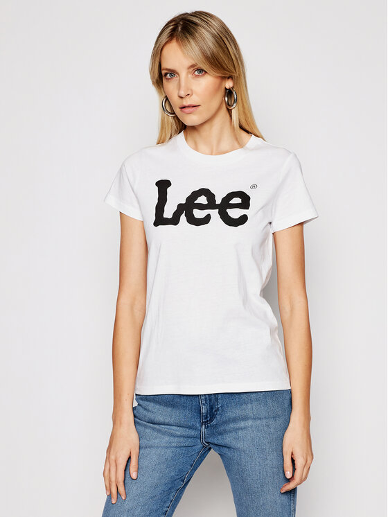 Lee T-krekls Logo Tee L42UER12 112109470 Balts Regular Fit