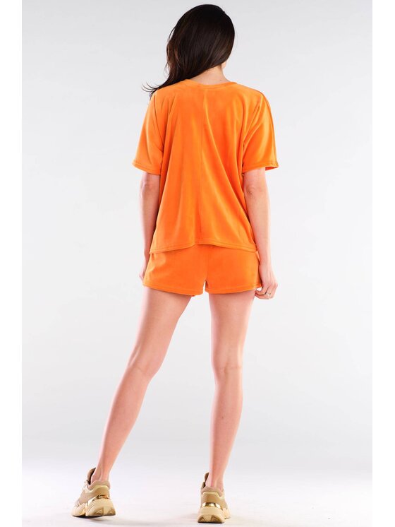 Awama Awama Bluzka A416 Pomarańczowy Basic Fit