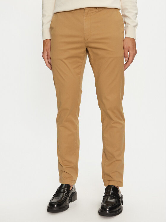 Calvin Klein Hlače Modern Twill K10K113696 Kaki Slim Fit