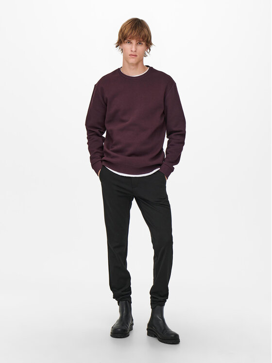 Only & Sons Only & Sons Sweatshirt 22018683 Dunkelrot Regular Fit