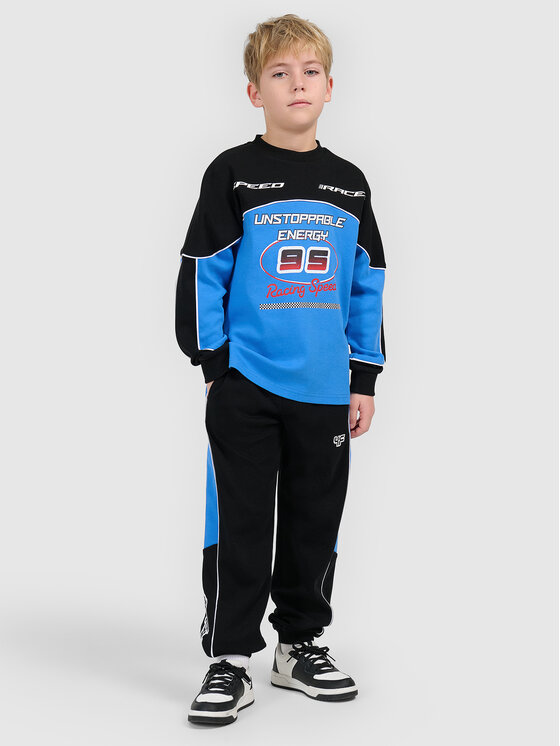4F 4F Bluza ESPORTS RACING Niebieski Loose Fit