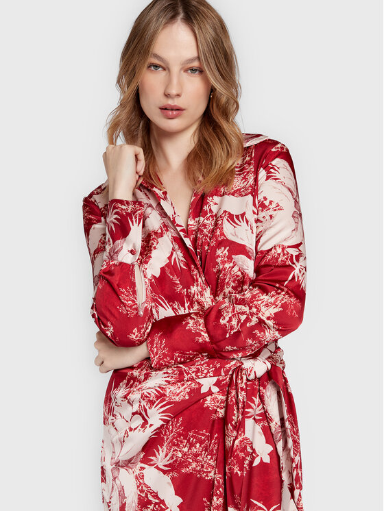 Guess Guess Rochie tip cămașă Dorothee W2BK13 WEX62 Roșu Regular Fit