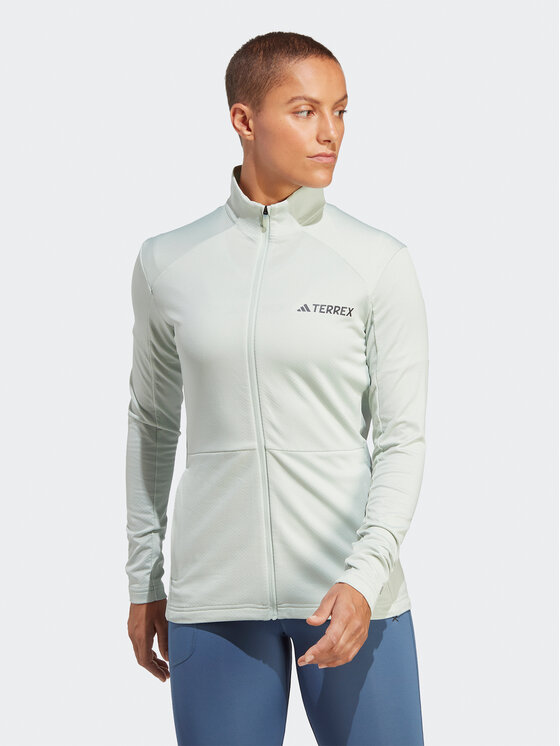 adidas Jaka Polar Terrex Multi Full-Zip Fleece Jacket HN5464 Zaļš Slim Fit