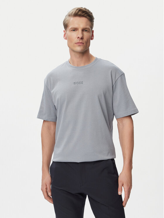 BOSS Tricou 50519368 Gri Regular Fit