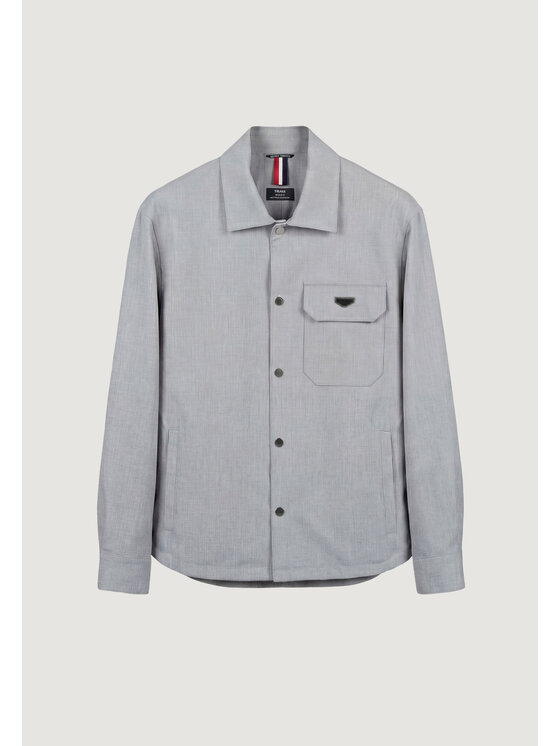 Antony Morato Antony Morato Πουκάμισο TIRANA REGULAR FIT WITH LOGOED METAL BADGE Γκρι Regular Fit